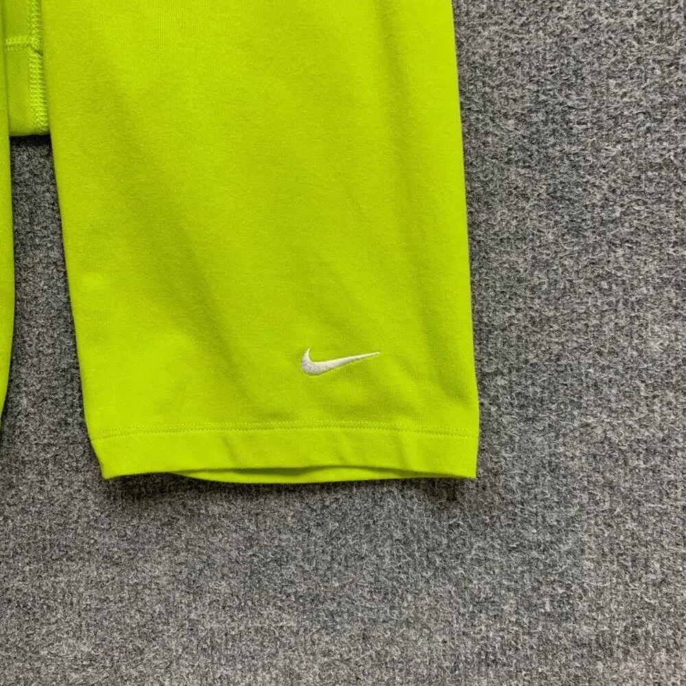 Nike Shorts Womens M Medium Acid Lime Sportswear Essential Pull On 10 Inch Biker